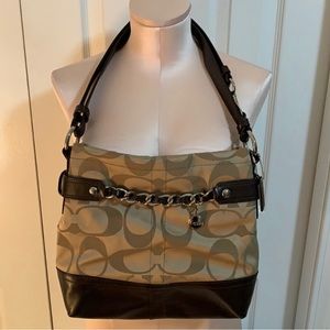 Coach Signature Sateen Duffle Chain Bag